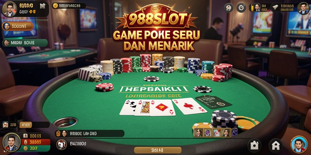 Tampilan gameplay Poker yang menegangkan di 988SLOT.