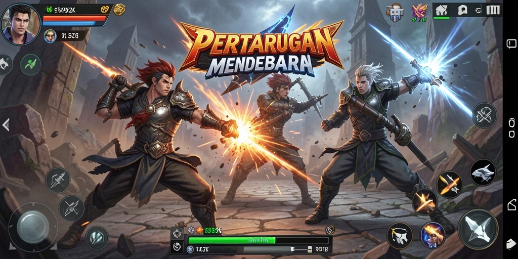 Gameplay seru dalam pertarungan 99ZK dengan karakter-karakter tangguh.