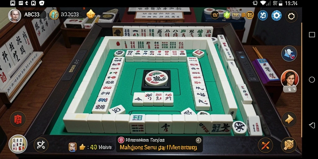 Screenshot gameplay ABC33 menunjukkan suasana berkualitas tinggi dalam permainan Mahjong.