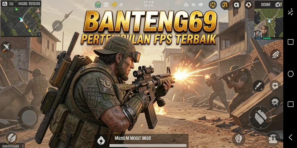 Tampilan gameplay intens dari BANTENG69 dengan aksi tembak-menembak.