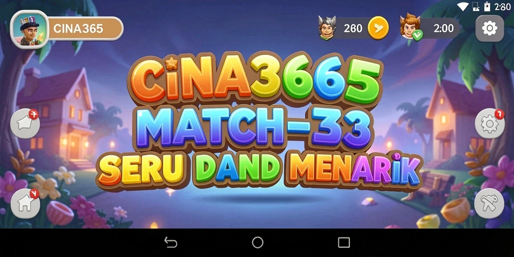 Skrinsut CINA365 menampilkan gameplay seru Match-3 yang adiktif.