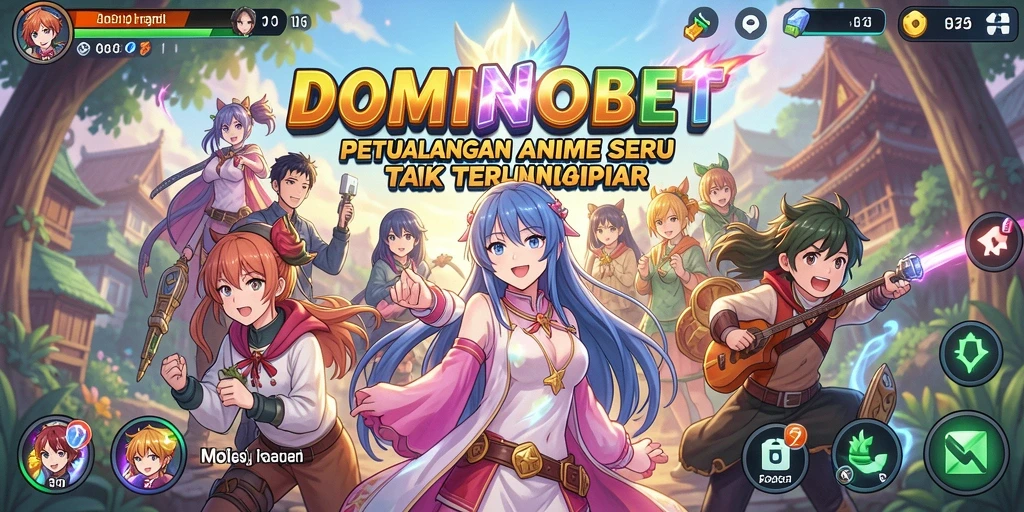 Tampilan seru dari gameplay DOMINOBET dengan nuansa Anime.