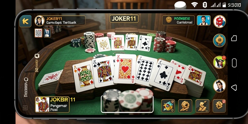 Tampilan gameplay JOKER11 yang menarik dan seru dalam permainan Gaple.