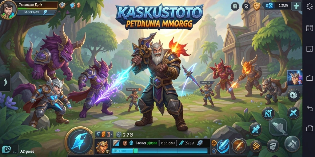 Screenshot KASKUSTOTO menampilkan pertempuran seru di dunia MMORPG.
