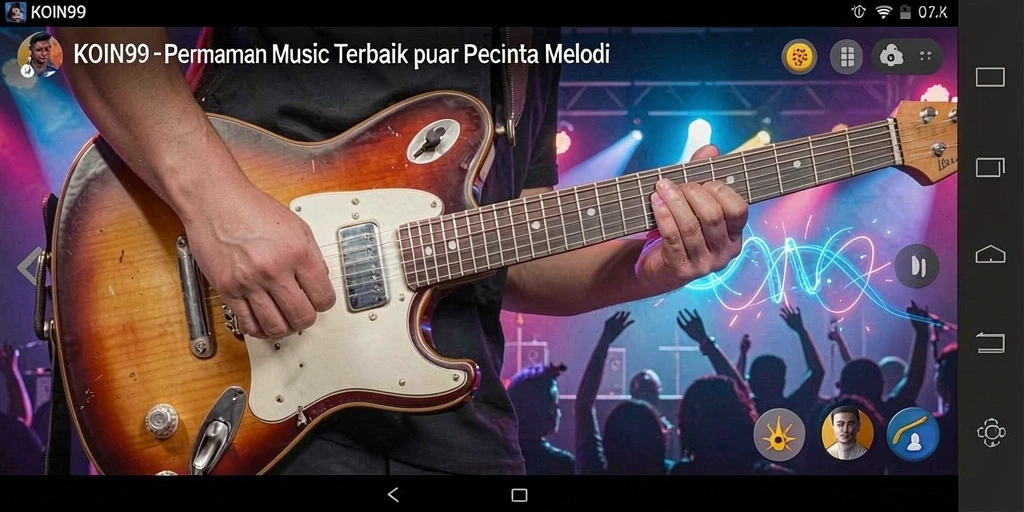 Tampilan menarik dari gameplay KOIN99 yang mengedepankan musik dan interaksi.