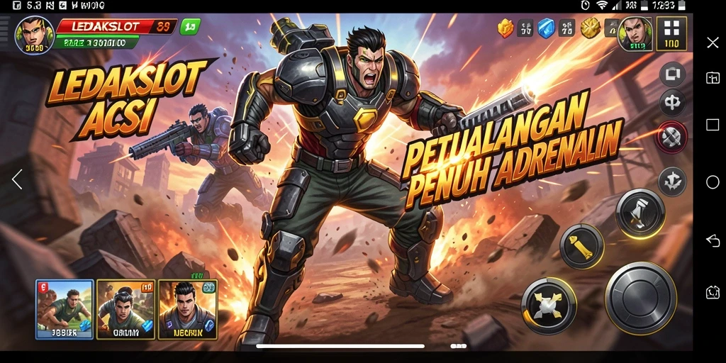 Tampilan dinamis dari gameplay aksi LEDAKSLOT yang seru.