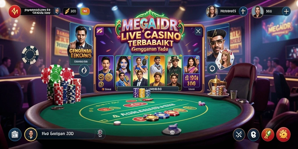 Tampilan menarik dari permainan Live Casino di MEGAIDR.