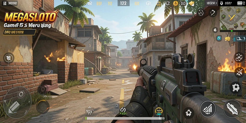 Tangkapan layar gameplay MEGASLOTO yang intens dan mendebarkan.