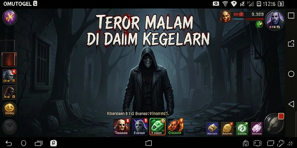 Tangkapan layar utama OMUTOGEL menampilkan suasana kengerian yang nyata.