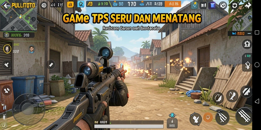 Screenshot PULITOTO menampilkan aksi tembak-menembak yang mendebarkan.