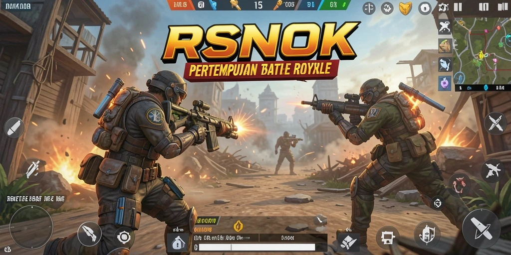 Screenshot RSNOK menampilkan aksi mendebarkan di arena Battle Royale.