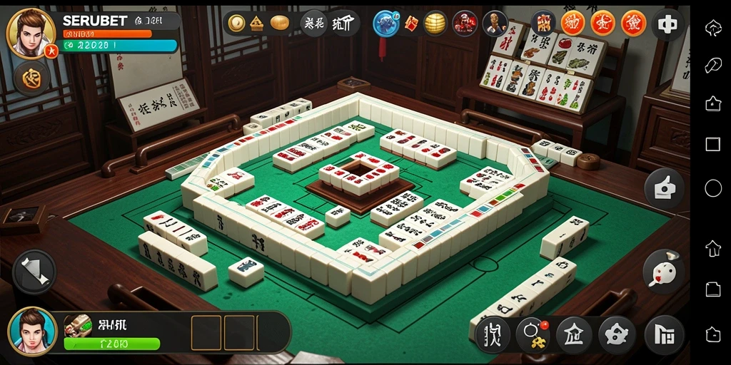 Screenshot gameplay SERUBET menampilkan keseruan bermain Mahjong.
