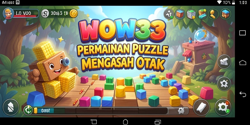 Screenshot utama WOW33 menampilkan gameplay Puzzle yang menantang dan menarik.
